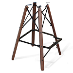 Барный стул со спинкой и подлокотниками на 4-х деревянных ножках Douglas Rhombus Синий Велюр варинант исполнения - 4 | Loft Concept в Ростове-на-Дону