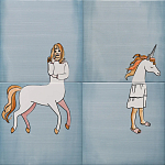 Плитка с узором Девочка единорог варинант исполнения - 2 | Loft Concept в Ростове-на-Дону