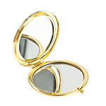 Зеркало карманное складное круглое из натурального камня Оникс в подарочной упаковке Gold Stone Mirrors варинант исполнения - 2 | Loft Concept в Ростове-на-Дону