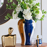 Ваза с крышкой и мазками синего и золого цвета на белом фоне Chinoiserie Ceramics варинант исполнения - 4 | Loft Concept в Ростове-на-Дону