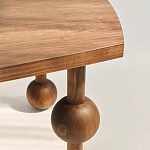 Обеденный стол деревянный с круглыми декоративными элементами на ножках Koko варинант исполнения - 2 | Loft Concept в Ростове-на-Дону