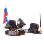 Настольный письменный набор из природного камня обсидиана коричневого Team leader варинант исполнения - 2 | Loft Concept в Ростове-на-Дону