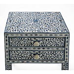 Тумбочка прикроватная White Pearl BEDSIDE CABINET 2 blue DRAWER варинант исполнения - 2 | Loft Concept в Ростове-на-Дону