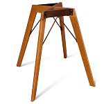 Стол обеденный с коричневой прямоугольной столешницей из керамики на четырех деревянных ножках Brown Ceramics варинант исполнения - 3 | Loft Concept в Ростове-на-Дону