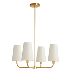Люстра золотая с белыми тканевыми абажурами Coolness варинант исполнения - 1 | Loft Concept в Ростове-на-Дону