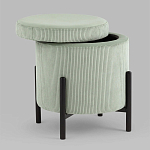 Светло-зеленый пуф на черных ножках SANJAY варинант исполнения - 2 | Loft Concept в Ростове-на-Дону