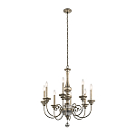 Люстра серебряного цвета с состаренным эффектом и декоративным подвесным шаром Kichler варинант исполнения - 2 | Loft Concept в Ростове-на-Дону