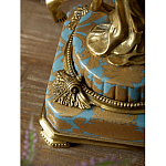 Ваза голубого цвета из фарфора с золотым растительным орнаментом и бронзовыми фигурками женщин Eden Garden porcelain and bronze варинант исполнения - 9 | Loft Concept в Ростове-на-Дону