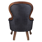 Кресло с мягкой обивкой из черного велюра на 4-х деревянных ножках Evelyn Classical Armchair варинант исполнения - 3 | Loft Concept в Ростове-на-Дону