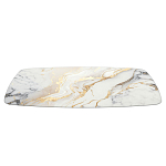 Обеденный стол с прямоугольной столешницей из стекла на черных металлических ножках White Marble варинант исполнения - 3 | Loft Concept в Ростове-на-Дону