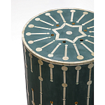 Приставной круглый столик с инкрустацией blue Mandika Bone Inlay  варинант исполнения - 1 | Loft Concept в Ростове-на-Дону
