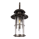 Уличный настенный светильник с цилиндрическим плафоном и изогнутым кованым каркасом Elysian Lanterns варинант исполнения - 4 | Loft Concept в Ростове-на-Дону