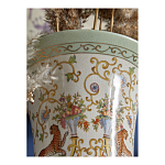 Ваза высокая из фарфора на бронзовом основании Turquoise Blooming Garden варинант исполнения - 8 | Loft Concept в Ростове-на-Дону