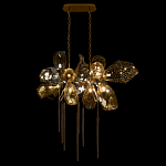 Люстра подвесная с 18-ю стеклянными плафонами с вертикальными подвесками Gilded Mirage  варинант исполнения - 3 | Loft Concept в Ростове-на-Дону