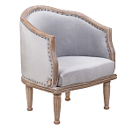 Кресло низкое с мягкой обивкой из велюра на 4-х деревянных ножках Emile Armchair grey варинант исполнения - 1 | Loft Concept в Ростове-на-Дону