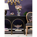 Ваза из прозрачного стекла на бронзовой подставке с ободком и ручками в виде стрекоз Eden Garden варинант исполнения - 7 | Loft Concept в Ростове-на-Дону