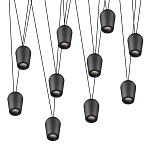 Подвесной светильник черными плафонами на длинных пересекающихся тросах Construction варинант исполнения - 9 | Loft Concept в Ростове-на-Дону