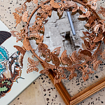 Зеркало круглое в металлической раме украшенной фигурами бабочек Butterflies варинант исполнения - 4 | Loft Concept в Ростове-на-Дону