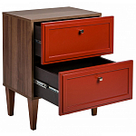 Тумба прикроватная красная из массива бука с 2-мя ящиками Wenge Light варинант исполнения - 3 | Loft Concept в Ростове-на-Дону