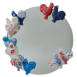 Зеркало круглое с декором в виде петушков Cockerel варинант исполнения - 1 | Loft Concept в Ростове-на-Дону