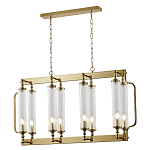 Люстра прямоугольная с 8-ю стеклянными плафонами цилиндрической формы Jeanette варинант исполнения - 2 | Loft Concept в Ростове-на-Дону