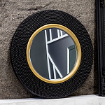 Зеркало в черной фактурной раме с золотым кантом Summon the Light варинант исполнения - 6 | Loft Concept в Ростове-на-Дону