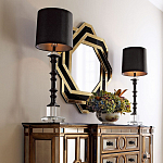 Зеркало восьмиугольное в черно-золотистой раме Pairing варинант исполнения - 3 | Loft Concept в Ростове-на-Дону