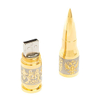 Флешка на 32 гб в виде патрона с гравировкой Герба РФ в подарочной коробке Metal Flash Drive варинант исполнения - 3 | Loft Concept в Ростове-на-Дону