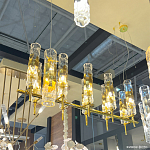 Люстра подвесная прямоугольная с 10-ю цилиндрическими плафонами LIAISON варинант исполнения - 3 | Loft Concept в Ростове-на-Дону