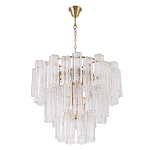 Люстра круглая многоярусная с прозрачными подвесками из стекла Hexagon Tube Light варинант исполнения - 2 | Loft Concept в Ростове-на-Дону