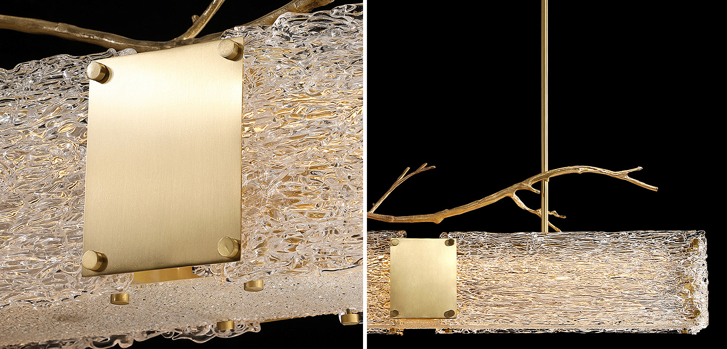 Линейная люстра Golden Branch Glass Chandelier Линейная люстра Golden Branch Glass Chandelier - Loft-Concept в Ростове-на-Дону