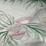 Обои ручная роспись Silk Tree Colourway SC-92 on Crackled Silver on Shell Pink metallic silk варинант исполнения - 2 | Loft Concept в Ростове-на-Дону