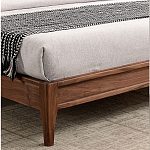 Кровать двуспальная с каркасом из дерева и мягким изголовьем Moon Walnut Bed варинант исполнения - 7 | Loft Concept в Ростове-на-Дону