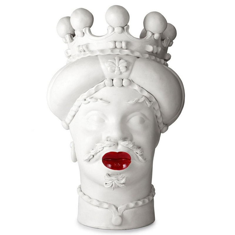 Ваза Vase Moro Man Medium Lipstick Белый Красный Ваза Vase Moro Man Medium Lipstick Белый Красный в Ростове-на-Дону | Loft Concept
