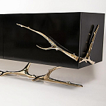 Дизайнерский комод чёрный глянцевый с основанием в виде золотых ветвей Meta Credenza  варинант исполнения - 1 | Loft Concept в Ростове-на-Дону