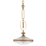 Подвесной светильник с плоским прозрачным плафоном и декоративной вставкой из текстурного камня Tectona  варинант исполнения - 1 | Loft Concept в Ростове-на-Дону