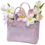 Декоративная ваза в виде сумки Birkin Bag Vase Pink варинант исполнения - 1 | Loft Concept в Ростове-на-Дону