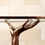 Обеденный стол с фигурным декором бронзового цвета Dichotomy racetrack варинант исполнения - 3 | Loft Concept в Ростове-на-Дону