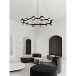 Люстра подвесная светодиодная в форме кольца Gray Ring Chandelier варинант исполнения - 2 | Loft Concept в Ростове-на-Дону
