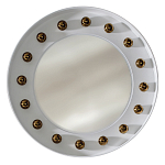 Зеркало белое с круглыми золотыми декоративными элементами Prince of the Church варинант исполнения - 1 | Loft Concept в Ростове-на-Дону