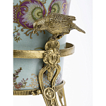 Ваза из голубого фарфора с рисунком птиц и цветов и декоративными элементами Blue Garden варинант исполнения - 4 | Loft Concept в Ростове-на-Дону