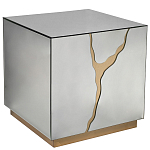 Столик журнальный зеркальный с золотым декором Gold Painted Mirror Table варинант исполнения - 1 | Loft Concept в Ростове-на-Дону