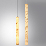 Подвесной светильник с плафоном в форме цилиндра из алебастра Cryptocrystalline Stone варинант исполнения - 3 | Loft Concept в Ростове-на-Дону