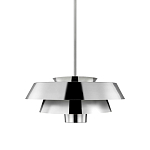 Подвесной светильник с широким многоярусным металлическим плафоном цвета никель в современном стиле Feiss варинант исполнения - 1 | Loft Concept в Ростове-на-Дону