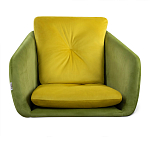 Стул с мягкой обивкой из велюра и подъемно-поворотным механизмом на колесиках Mason Green and Yellow варинант исполнения - 3 | Loft Concept в Ростове-на-Дону