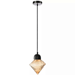 Подвесной светильник с янтарным рельефным плафоном Lamp with Frozen Glass Effect варинант исполнения - 1 | Loft Concept в Ростове-на-Дону