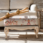 Мягкая банкетка из массива бука серая с растительным орнаментом Raffael Grey Floral Banquette варинант исполнения - 6 | Loft Concept в Ростове-на-Дону