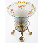 Ваза из голубого фарфора с рисунком птиц и цветов и декоративными элементами Blue Garden варинант исполнения - 3 | Loft Concept в Ростове-на-Дону