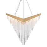 Люстра золотого цвета в форме галочки с каскадом длинных прозрачных трубок Eurofase варинант исполнения - 1 | Loft Concept в Ростове-на-Дону