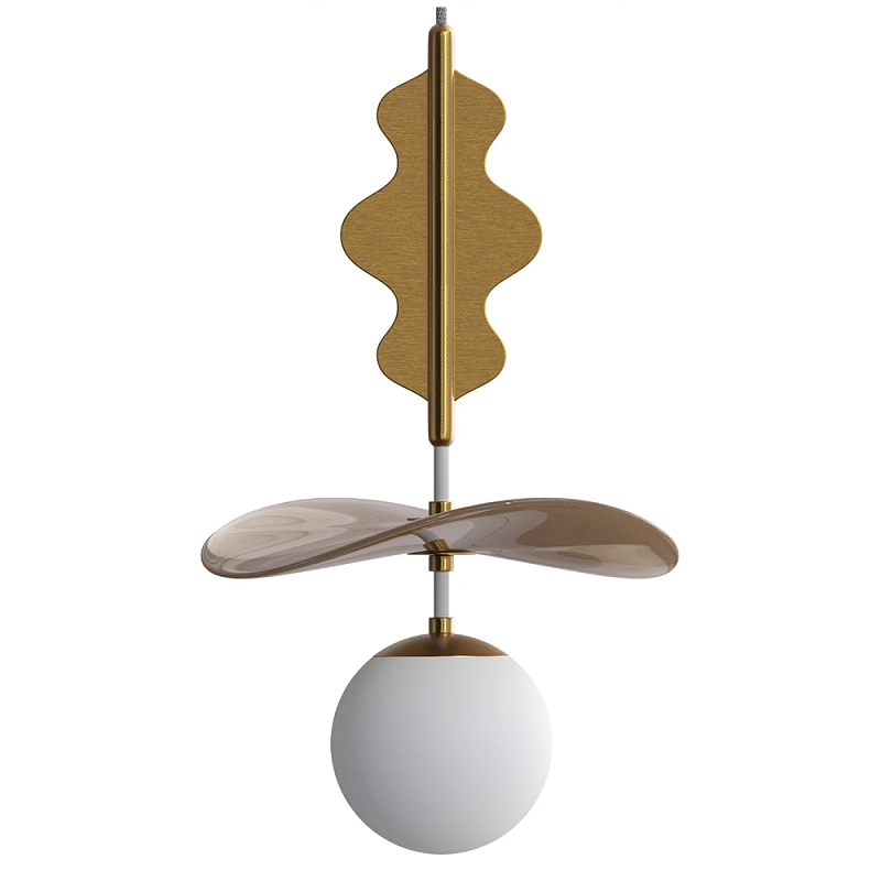 Подвес Bloomy 3 Бежевый Белый Латунь в Ростове-на-Дону | Loft Concept 